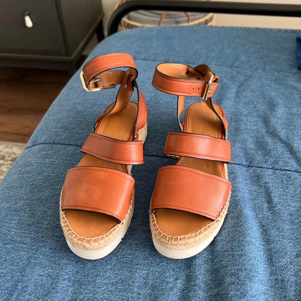 Brown Sarto Sandals with strap. Super comfortable and light.